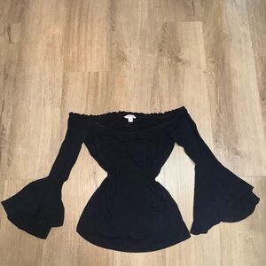 Candie's Elegant Black Off-Shoulder Blouse